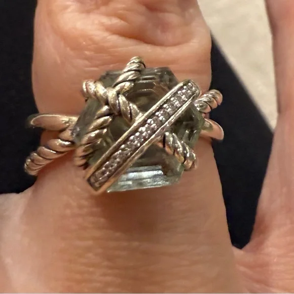 David Yurman CABLE WRAP RING in green amethyst (prasiolite) size 6 - Picture 6 of 9